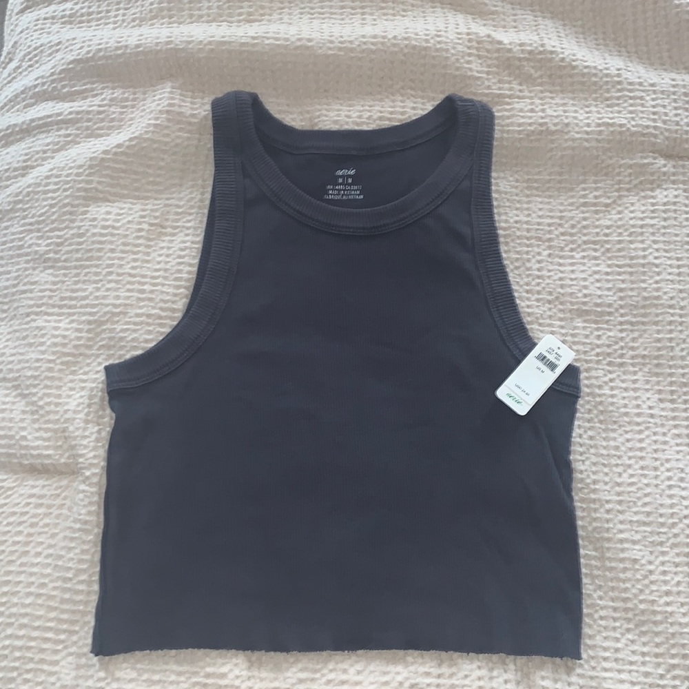 Charcoal Aerie Cropped Tank